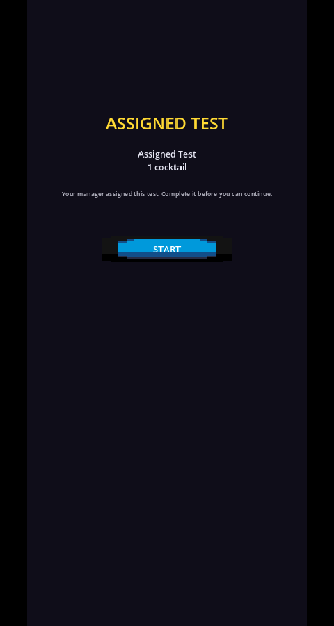 Assigned test screenshot on staff phone